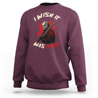 Funny Scary Halloween Slasher Sweatshirt I Wish It Was Friday - Wonder Print Shop