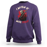 Funny Scary Halloween Slasher Sweatshirt I Wish It Was Friday - Wonder Print Shop