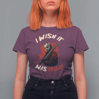 Funny Scary Halloween Slasher T Shirt For Women I Wish It Was Friday - Wonder Print Shop