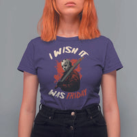 Funny Scary Halloween Slasher T Shirt For Women I Wish It Was Friday - Wonder Print Shop
