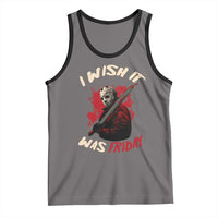 Funny Scary Halloween Slasher Tank Top I Wish It Was Friday - Wonder Print Shop