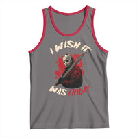 Funny Scary Halloween Slasher Tank Top I Wish It Was Friday - Wonder Print Shop