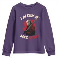 Funny Scary Halloween Slasher Youth Sweatshirt I Wish It Was Friday - Wonder Print Shop