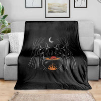 Funny Halloween Witch Spooky Season Orange Cauldron Throw Blanket - Wonder Print Shop