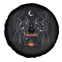 Funny Halloween Witch Spooky Season Orange Cauldron Spare Tire Cover - Wonder Print Shop