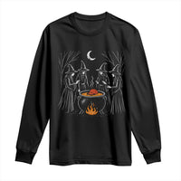 Funny Halloween Witch Spooky Season Orange Cauldron Long Sleeve Shirt - Wonder Print Shop