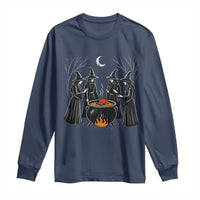 Funny Halloween Witch Spooky Season Orange Cauldron Long Sleeve Shirt - Wonder Print Shop