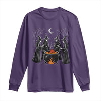 Funny Halloween Witch Spooky Season Orange Cauldron Long Sleeve Shirt - Wonder Print Shop
