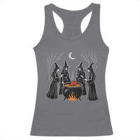 Funny Halloween Witch Spooky Season Orange Cauldron Racerback Tank Top - Wonder Print Shop
