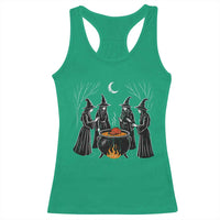 Funny Halloween Witch Spooky Season Orange Cauldron Racerback Tank Top - Wonder Print Shop
