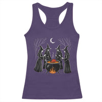 Funny Halloween Witch Spooky Season Orange Cauldron Racerback Tank Top - Wonder Print Shop