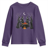 Funny Halloween Witch Spooky Season Orange Cauldron Youth Sweatshirt - Wonder Print Shop