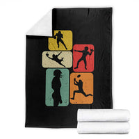 American Football Player Retro Vintage Sport Lover Throw Blanket - Wonder Print Shop