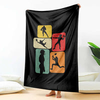 American Football Player Retro Vintage Sport Lover Throw Blanket - Wonder Print Shop