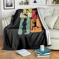 American Football Player Retro Vintage Sport Lover Throw Blanket - Wonder Print Shop