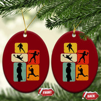 American Football Player Retro Vintage Sport Lover Ceramic Ornament - Wonder Print Shop
