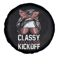 Funny Classy Until Kickoff Spare Tire Cover American Football Game Day Messy Bun - Wonder Print Shop