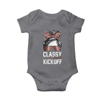 Funny Classy Until Kickoff Baby Onesie American Football Game Day Messy Bun - Wonder Print Shop