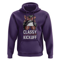 Funny Classy Until Kickoff Hoodie American Football Game Day Messy Bun - Wonder Print Shop