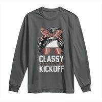 Funny Classy Until Kickoff Long Sleeve Shirt American Football Game Day Messy Bun - Wonder Print Shop