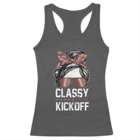 Funny Classy Until Kickoff Racerback Tank Top American Football Game Day Messy Bun - Wonder Print Shop