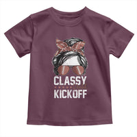 Funny Classy Until Kickoff Toddler T Shirt American Football Game Day Messy Bun - Wonder Print Shop