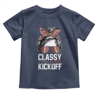 Funny Classy Until Kickoff Toddler T Shirt American Football Game Day Messy Bun - Wonder Print Shop