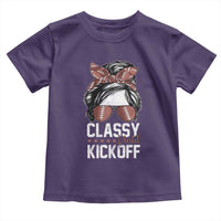 Funny Classy Until Kickoff Toddler T Shirt American Football Game Day Messy Bun - Wonder Print Shop