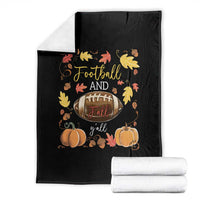 Football And Fall Yall Throw Blanket Fall Season American Football - Wonder Print Shop