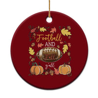 Football And Fall Yall Ceramic Ornament Fall Season American Football - Wonder Print Shop