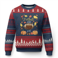 Football And Fall Yall Ugly Christmas Sweater Fall Season American Football - Wonder Print Shop