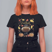 Football And Fall Yall T Shirt For Women Fall Season American Football - Wonder Print Shop