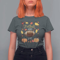 Football And Fall Yall T Shirt For Women Fall Season American Football - Wonder Print Shop
