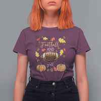 Football And Fall Yall T Shirt For Women Fall Season American Football - Wonder Print Shop