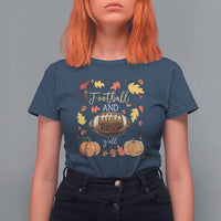 Football And Fall Yall T Shirt For Women Fall Season American Football - Wonder Print Shop