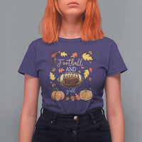 Football And Fall Yall T Shirt For Women Fall Season American Football - Wonder Print Shop