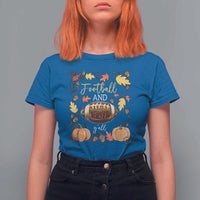 Football And Fall Yall T Shirt For Women Fall Season American Football - Wonder Print Shop
