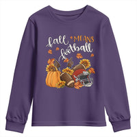 Fall Means Football Youth Sweatshirt Fall Season American Football Thanksgiving - Wonder Print Shop