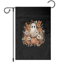 Halloween Ghost Garden Flag Vintage Floral Pumpkin Glitter Print - Wonder Print Shop