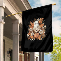 Halloween Ghost Garden Flag Vintage Floral Pumpkin Glitter Print - Wonder Print Shop