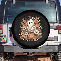 Halloween Ghost Spare Tire Cover Vintage Floral Pumpkin Glitter Print - Wonder Print Shop