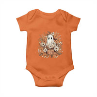 Halloween Ghost Baby Onesie Vintage Floral Pumpkin Glitter Print - Wonder Print Shop