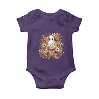 Halloween Ghost Baby Onesie Vintage Floral Pumpkin Glitter Print - Wonder Print Shop