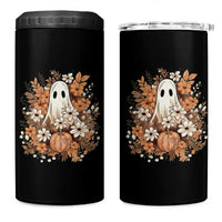 Halloween Ghost 4 in 1 Can Cooler Tumbler Vintage Floral Pumpkin Glitter Print - Wonder Print Shop