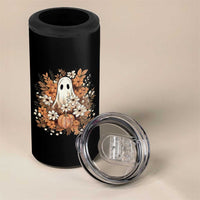 Halloween Ghost 4 in 1 Can Cooler Tumbler Vintage Floral Pumpkin Glitter Print - Wonder Print Shop