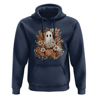 Halloween Ghost Hoodie Vintage Floral Pumpkin Glitter Print - Wonder Print Shop