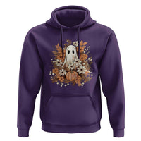 Halloween Ghost Hoodie Vintage Floral Pumpkin Glitter Print - Wonder Print Shop