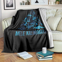 Christmas In Hawaii Throw Blanket Mele Kalikimala Sea Animals Xmas Tree - Wonder Print Shop