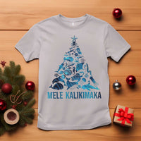 Christmas In Hawaii T Shirt Mele Kalikimala Sea Animals Xmas Tree - Wonder Print Shop