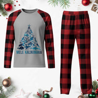 Christmas In Hawaii Plaid Pajama Set Mele Kalikimala Sea Animals Xmas Tree - Wonder Print Shop